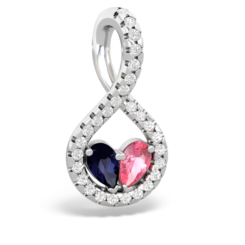 sapphire-pink sapphire pave twist pendant