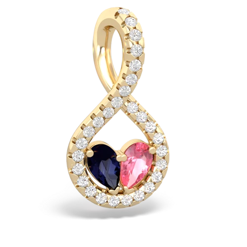 sapphire-pink sapphire pave twist pendant