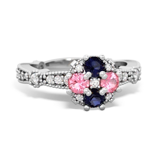 sapphire-pink sapphire art deco engagement ring