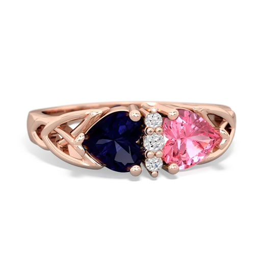 sapphire-pink sapphire celtic ring