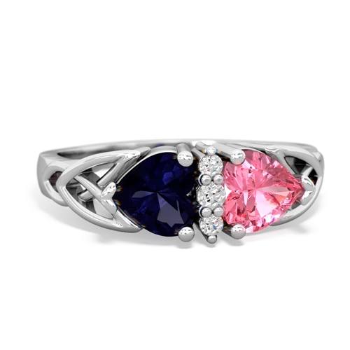 sapphire-pink sapphire celtic ring