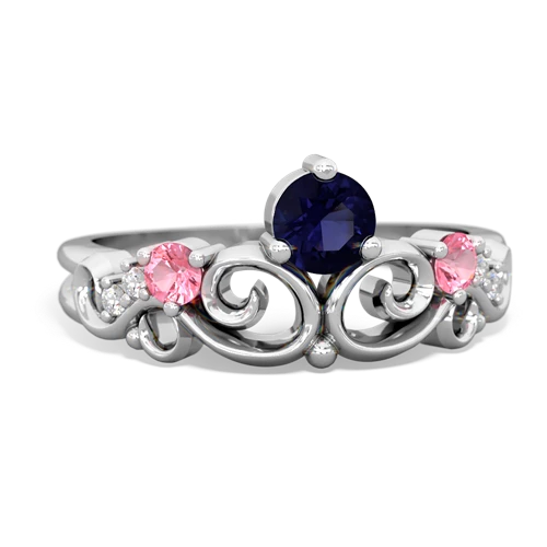 sapphire-pink sapphire crown keepsake ring