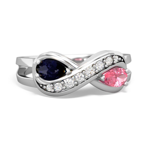 sapphire-pink sapphire diamond infinity ring