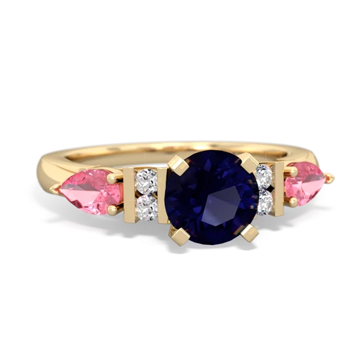 Sapphire Genuine Sapphire with Lab Created Pink Sapphire and Lab Created Sapphire Engagement ring Ring