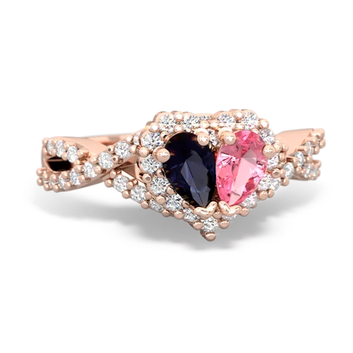 sapphire-pink sapphire engagement ring