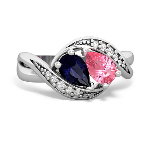 sapphire-pink sapphire keepsake curls ring