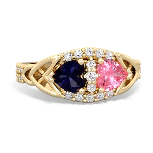 sapphire-pink sapphire keepsake engagement ring