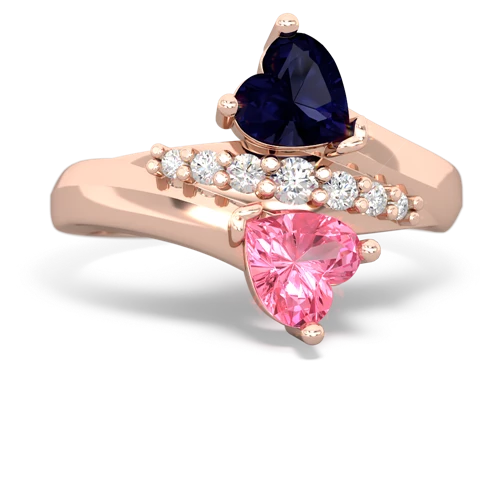 sapphire-pink sapphire modern ring