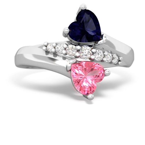 sapphire-pink sapphire modern ring