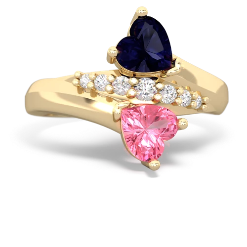 sapphire-pink sapphire modern ring