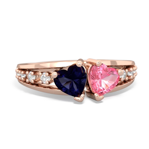 sapphire-pink sapphire modern ring