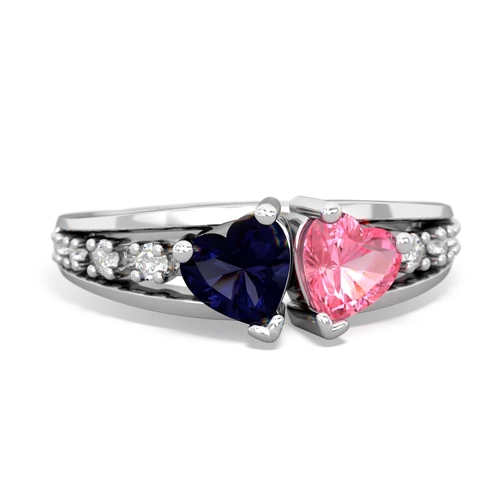 sapphire-pink sapphire modern ring