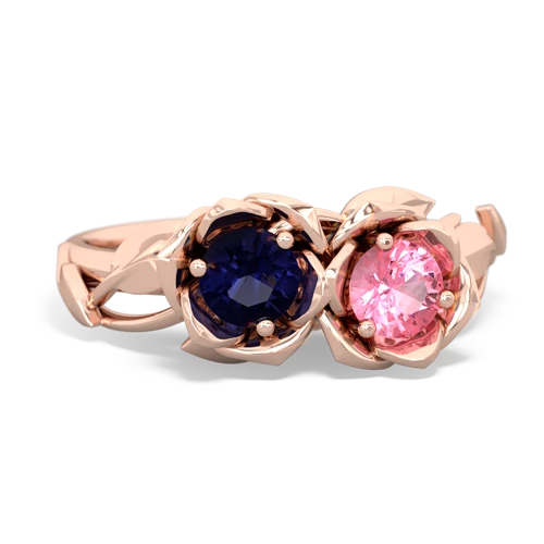 sapphire-pink sapphire roses ring