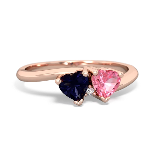 sapphire-pink sapphire sweethearts promise ring