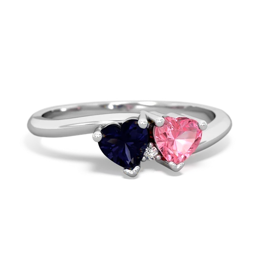 sapphire-pink sapphire sweethearts promise ring