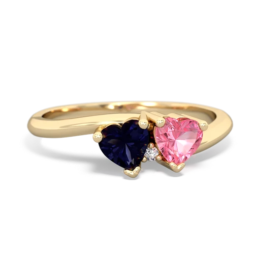 sapphire-pink sapphire sweethearts promise ring