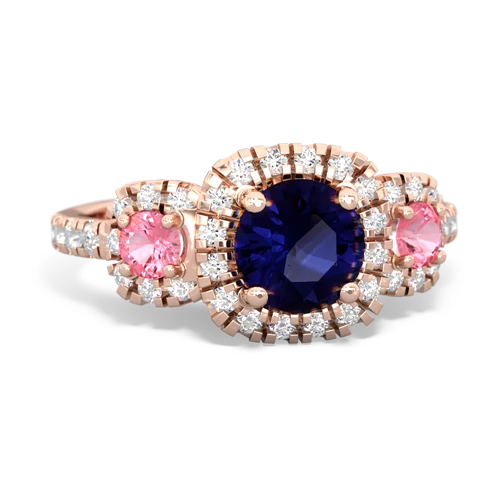 sapphire-pink sapphire three stone regal ring