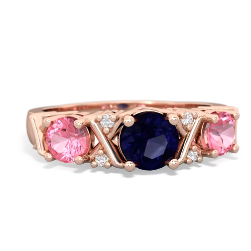Sapphire Genuine Sapphire with Lab Created Pink Sapphire and Lab Created Sapphire Hugs and Kisses ring Ring