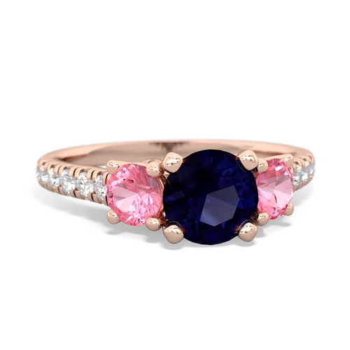 sapphire-pink sapphire trellis pave ring