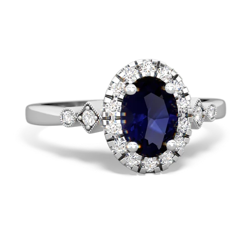 sapphire antique halo ring