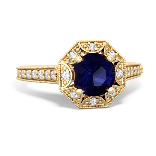 sapphire antique hexagon ring