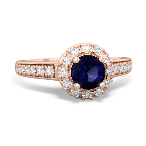 sapphire classic halo ring