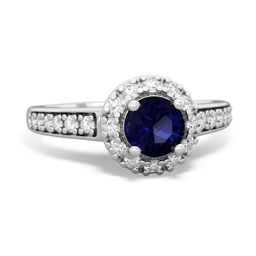 sapphire classic halo ring