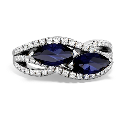 sapphire double heart ring