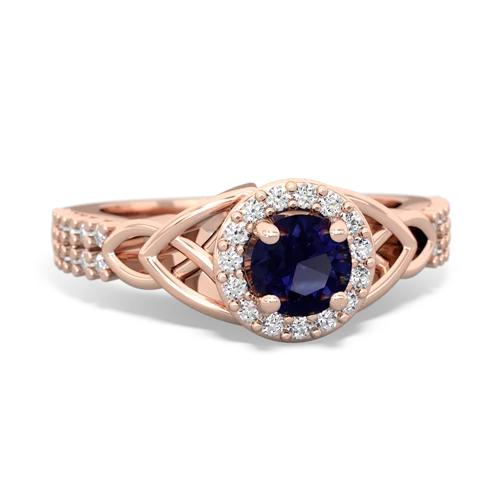 Sapphire Celtic Knot Halo Genuine Sapphire ring Ring