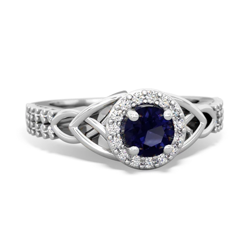 Sapphire Celtic Knot Halo Genuine Sapphire ring Ring