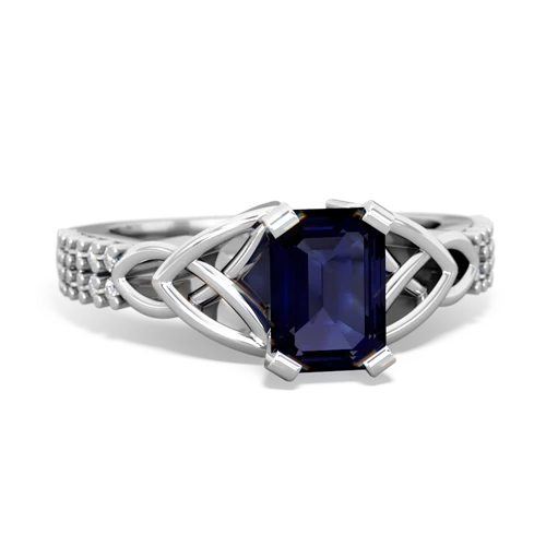 Sapphire Celtic Knot Engagement Genuine Sapphire ring Ring