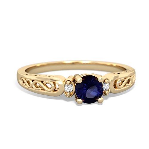 sapphire filligree ring