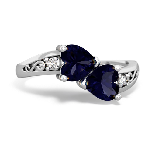 sapphire filligree ring