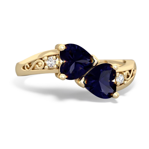 sapphire filligree ring