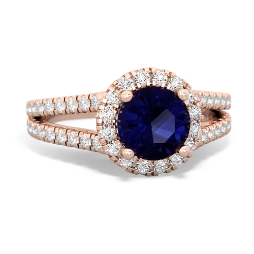 sapphire halo pave ring