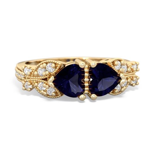 Sapphire Diamond Butterflies Genuine Sapphire ring Ring