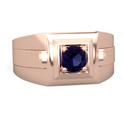 sapphire mens round ring