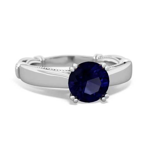 sapphire ornate solitaire ring