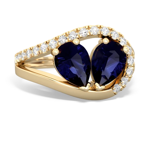 sapphire pave heart ring