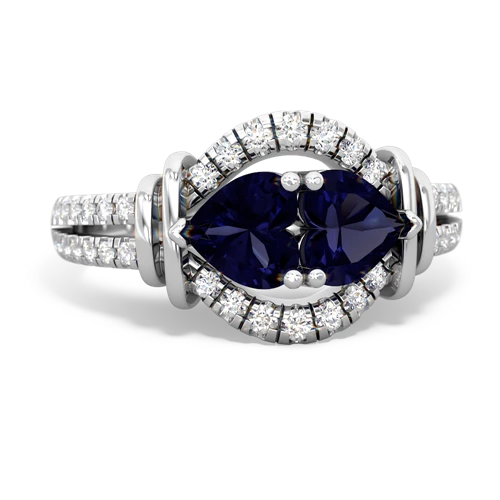 sapphire pave keepsake ring