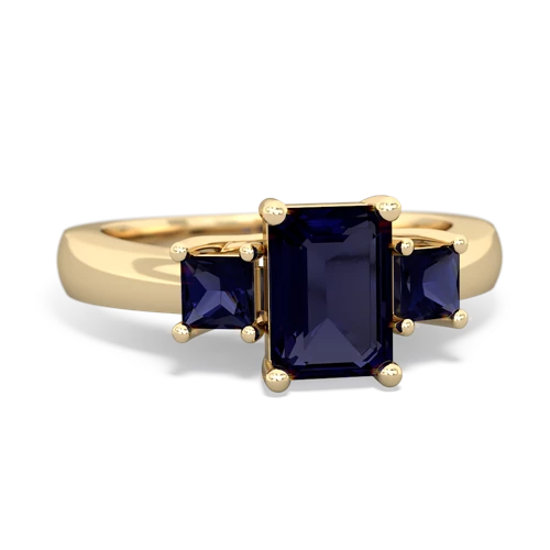 Sapphire Genuine Sapphire with  and  Three Stone Trellis ring Ring
