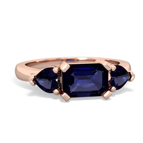 Sapphire Genuine Sapphire with  and  Three Stone ring Ring