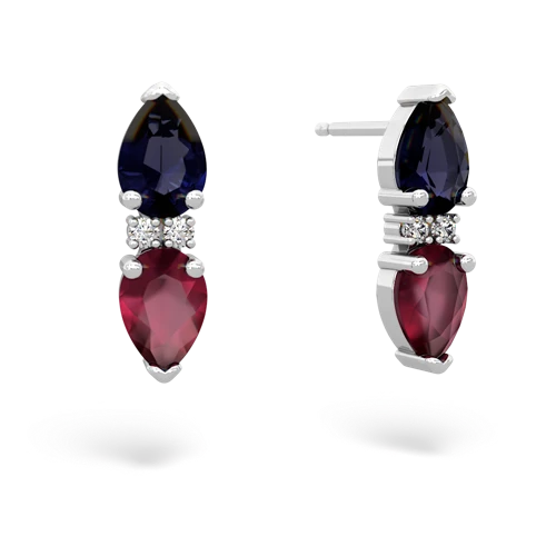 sapphire-ruby bowtie earrings
