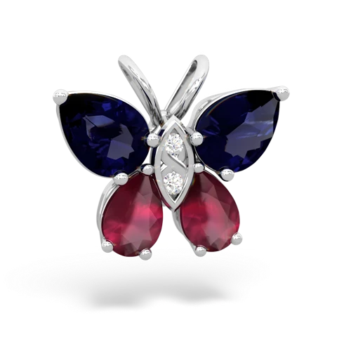 sapphire-ruby butterfly pendant
