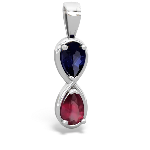 sapphire-ruby infinity pendant