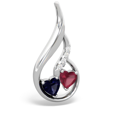 sapphire-ruby keepsake swirl pendant
