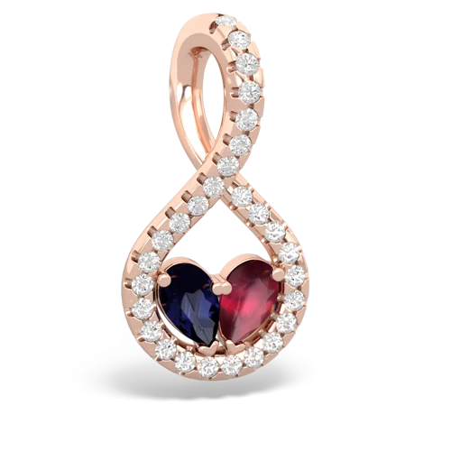 sapphire-ruby pave twist pendant