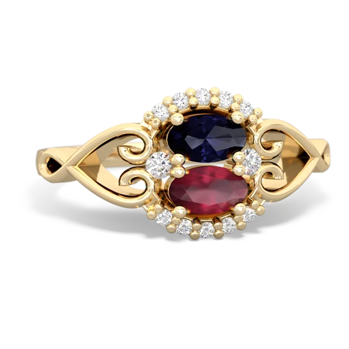sapphire-ruby antique keepsake ring