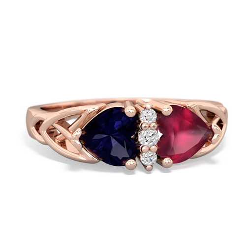 sapphire-ruby celtic ring