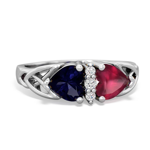 sapphire-ruby celtic ring